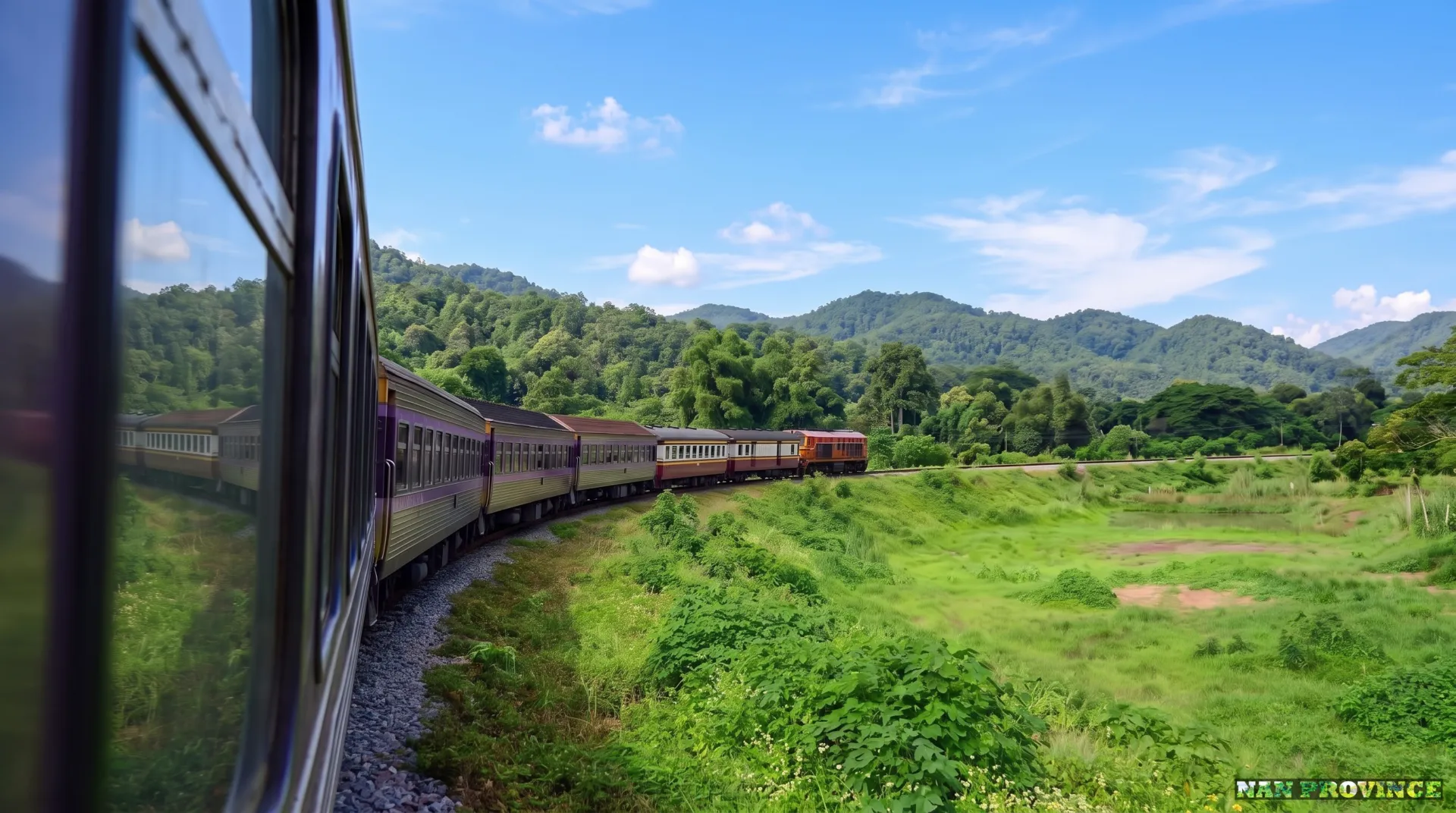 Waking up to misty northern landscapes aboard Thailand's overnight sleeper train toward Nan.
